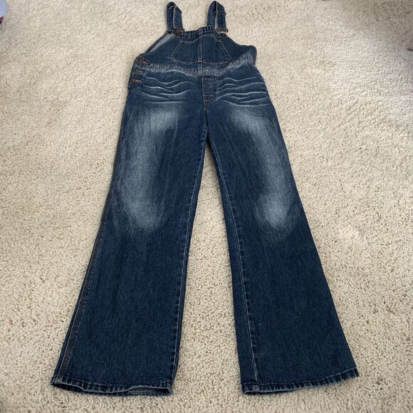 Vintage Newport News Jeanology Denim Overalls Womens Size 10 Distressed Cotton - Picture 1 of 6